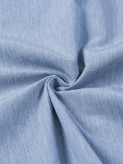 Men's Comfort Solid Blue Sport Short Sleeve Shirt