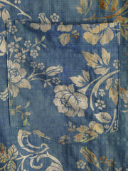 Men’s Vintage Floral Print Casual Cotton Short Sleeve Shirt