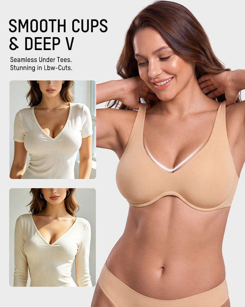 Deep-Plunge Unlined Underwire Bra - view 3