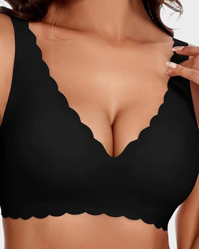 Deep V Seamless Scalloped Wireless Lift Bra - view 3