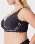 Deep V Seamless Scalloped Wireless Lift Bra - view 6
