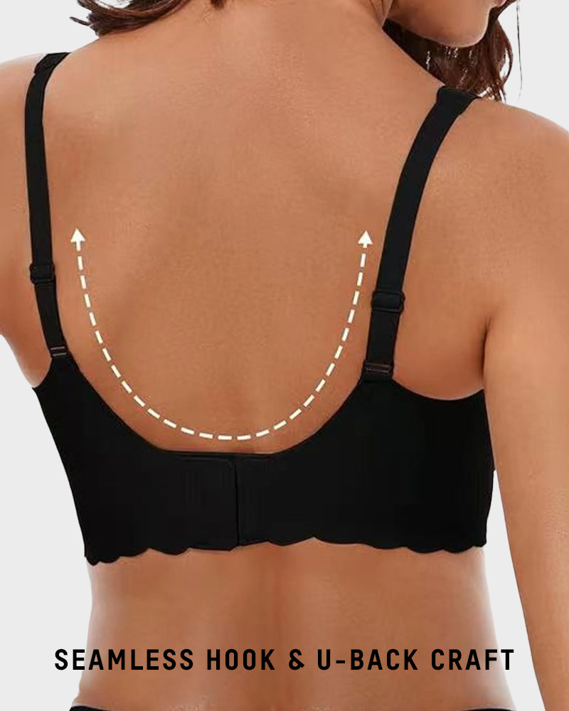 Deep V Seamless Scalloped Wireless Lift Bra - view 7