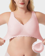 Deep V Seamless Scalloped Wireless Lift Bra - view 9