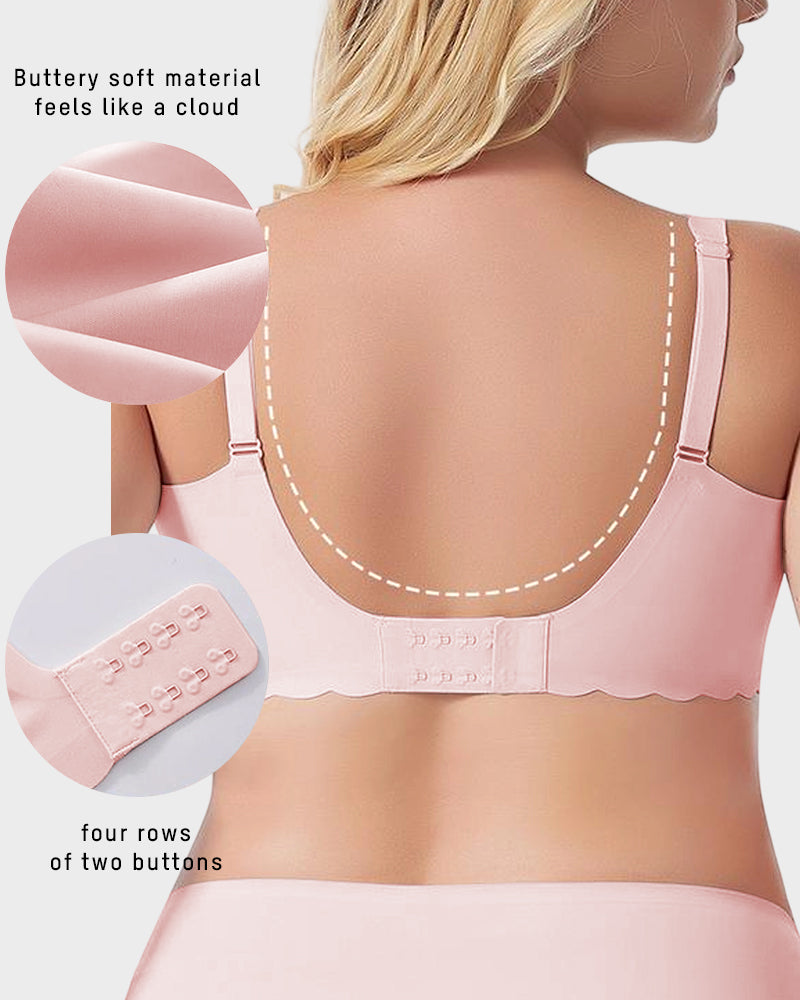 Deep V Seamless Scalloped Wireless Lift Bra - view 10