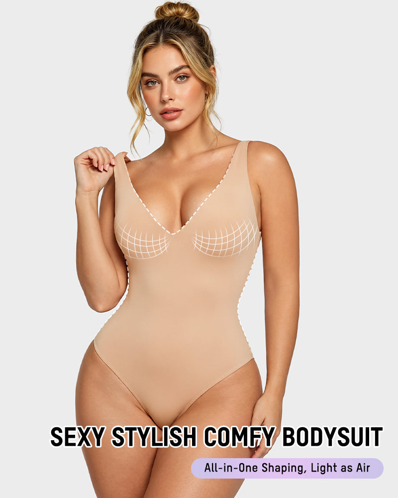Deep V Shaping Thong Bodysuit - view 3