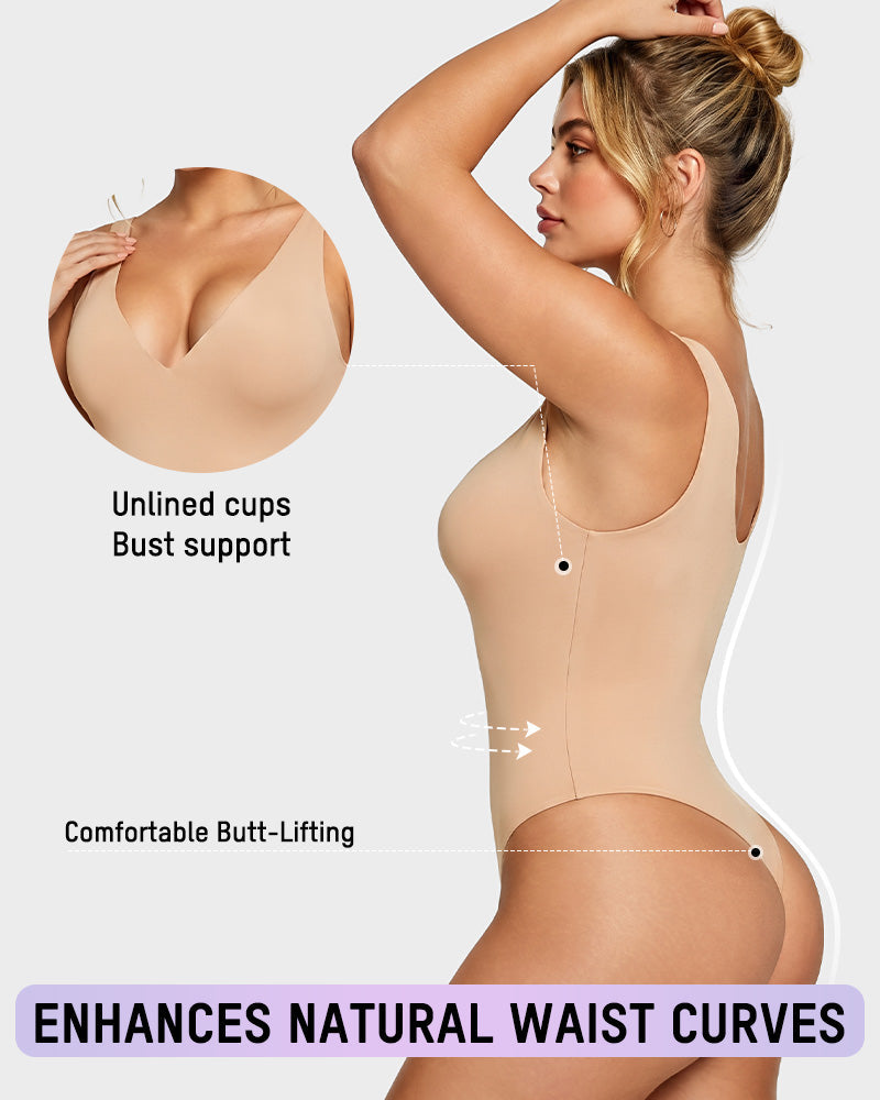 Deep V Shaping Thong Bodysuit - view 2