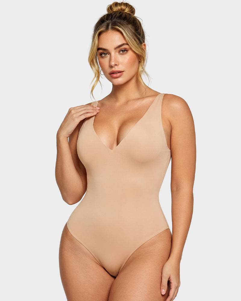 Deep V Shaping Thong Bodysuit - view 13