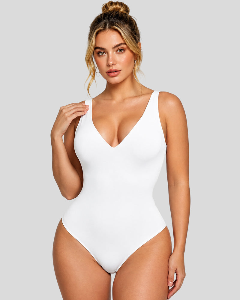 Deep V Shaping Thong Bodysuit - view 19