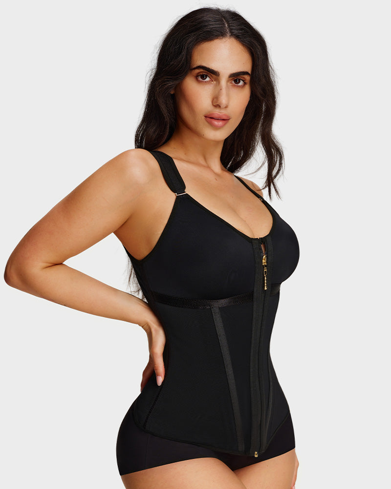 Double-Layer Tummy Control Waist Shaper Girdle With Bra - view 11