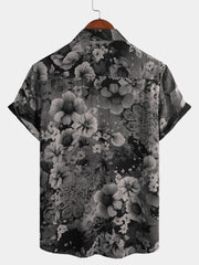 Men's Vintage Floral Summer Holiday Hawaiian Breathable Button Up Short Sleeve Shirt