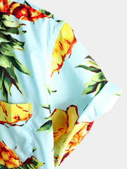 Men's Casual Pineapple Pattern Cotton Shirt