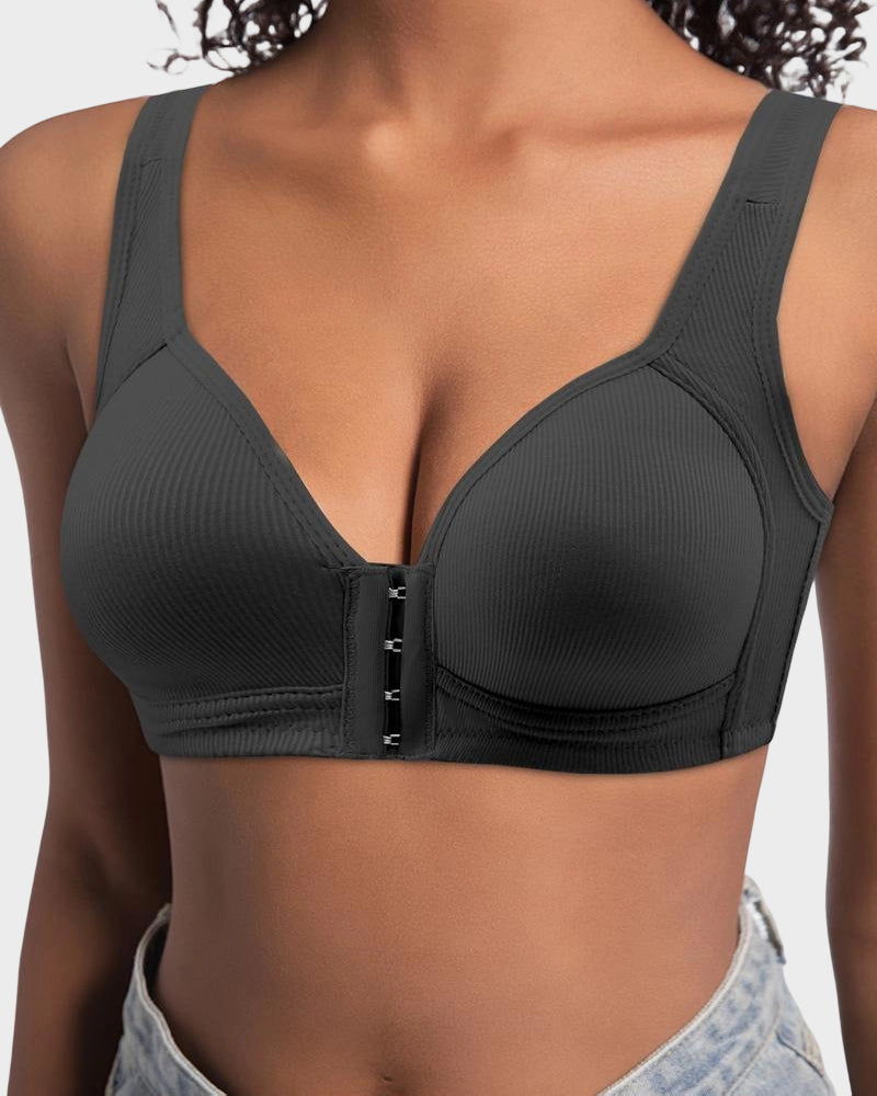 Easy-On Front Closure Wireless Support Bra - view 6