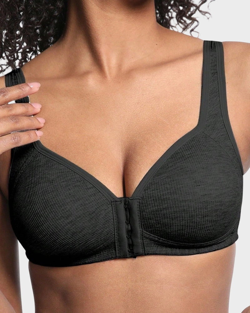 Easy-On Front Closure Wireless Support Bra - view 5