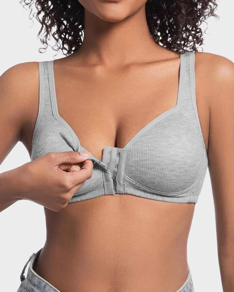 Easy-On Front Closure Wireless Support Bra - view 7