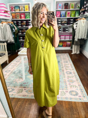 Everywhere Together Midi Dress - Martini Olive