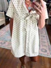 Dotted Delight Mini Dress - Oatmeal/Choco