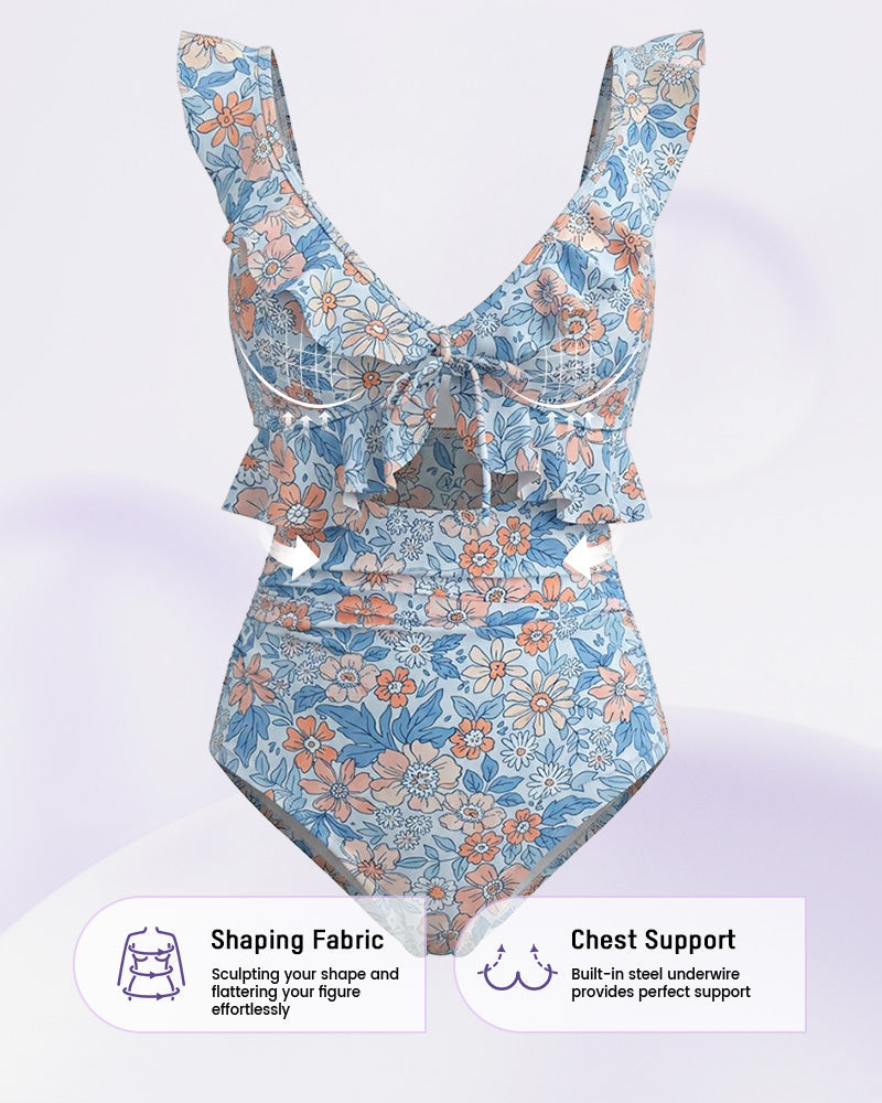 Flirty V-Neck One-Piece Swimsuit - view 4