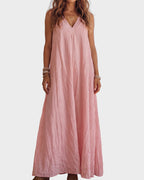 Flowy Boho V-Neck Halter Maxi Dress - view 10
