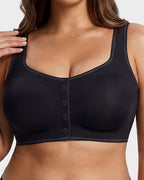 Front-Closure Square-Neck Breathable Minimizer Bra - view 20
