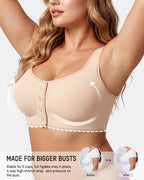 Front-Closure Square-Neck Breathable Minimizer Bra - view 3