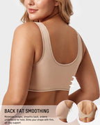 Front-Closure Square-Neck Breathable Minimizer Bra - view 4