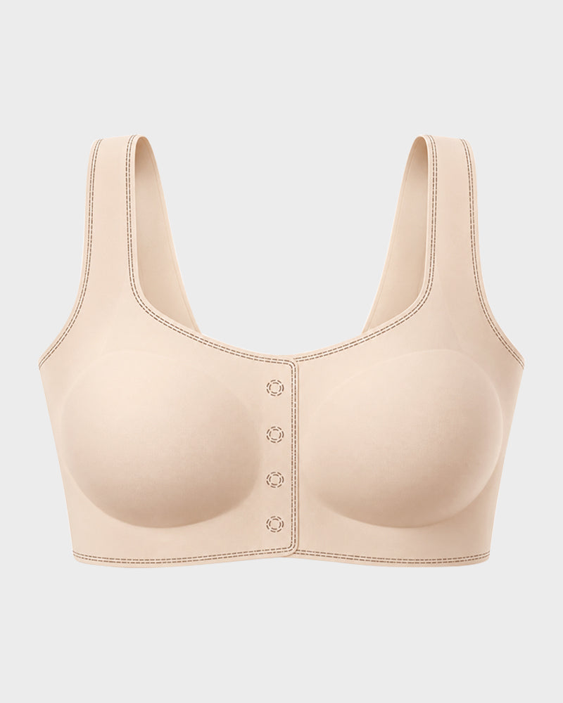 Front-Closure Square-Neck Breathable Minimizer Bra - view 21