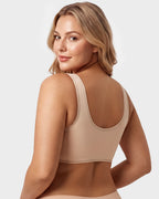 Front-Closure Square-Neck Breathable Minimizer Bra - view 11