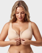 Front-Closure Square-Neck Breathable Minimizer Bra - view 12