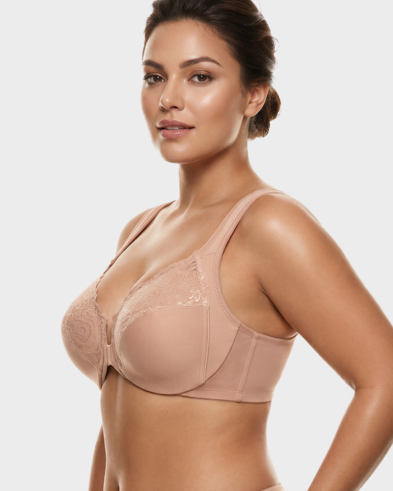 Front-Closure Underwire Print Bra - view 5