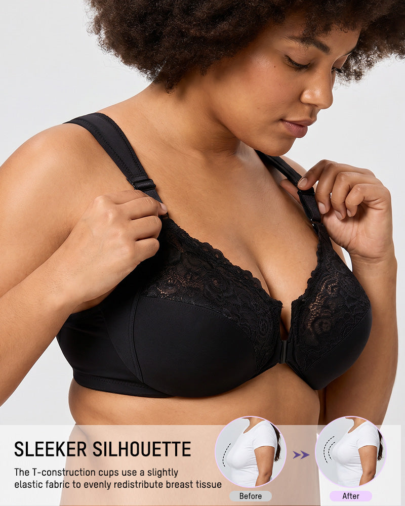 Front-Closure Underwire Print Bra - view 4
