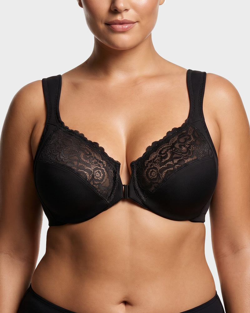 Front-Closure Underwire Print Bra - view 12