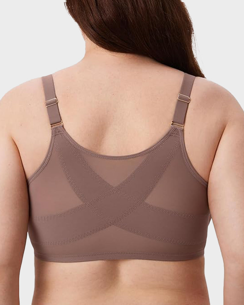 Front Closure Mesh Support Seamless Bra - view 15