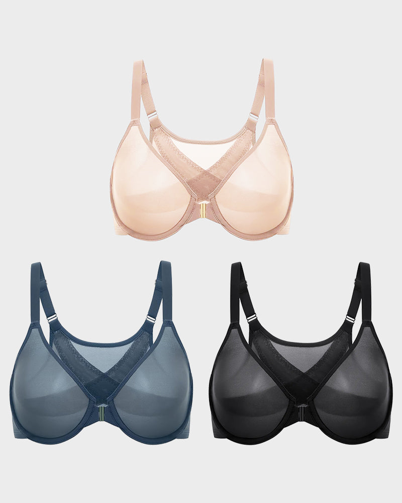 Front Closure Mesh Support Bra Multipack - view 13