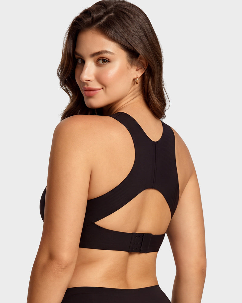 Front Closure Cross-Back Wireless Posture Bra - view 15