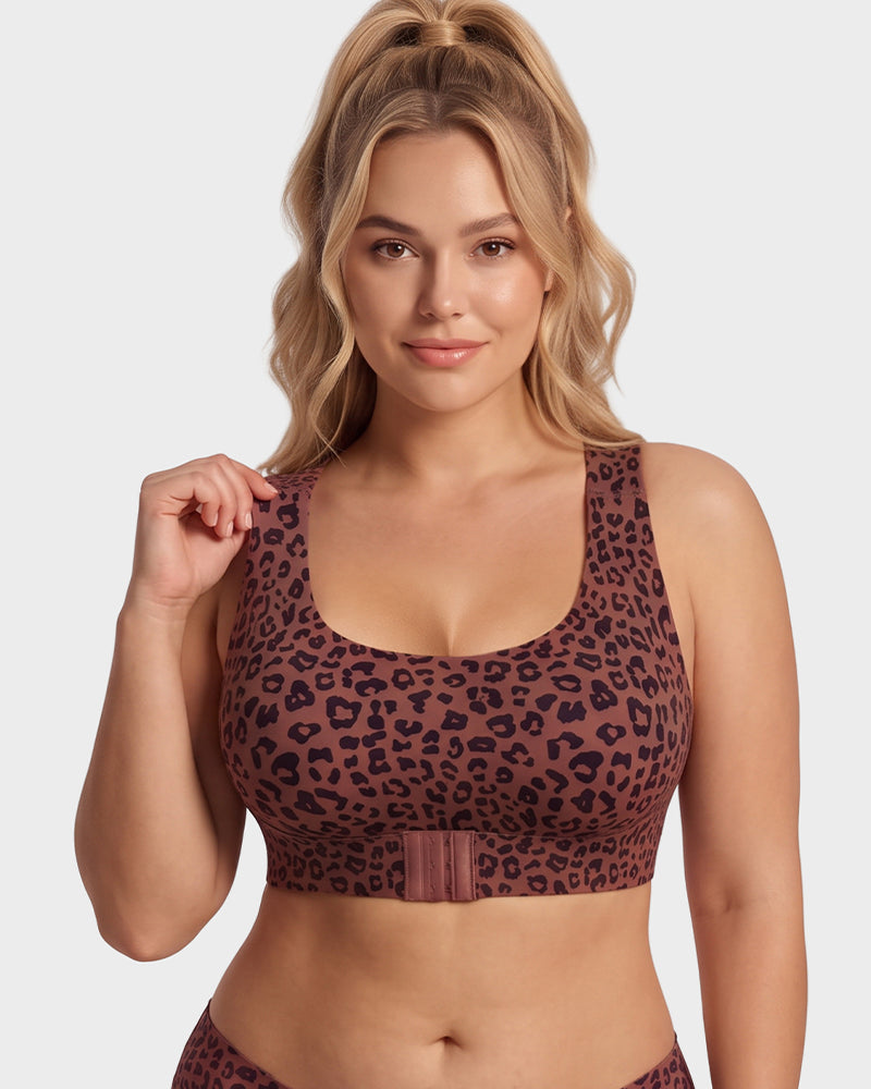 Front Closure Cross-Back Wireless Posture Bra - view 16