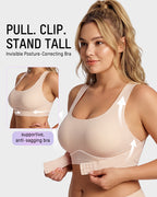 Front Closure Cross-Back Wireless Posture Bra - view 3