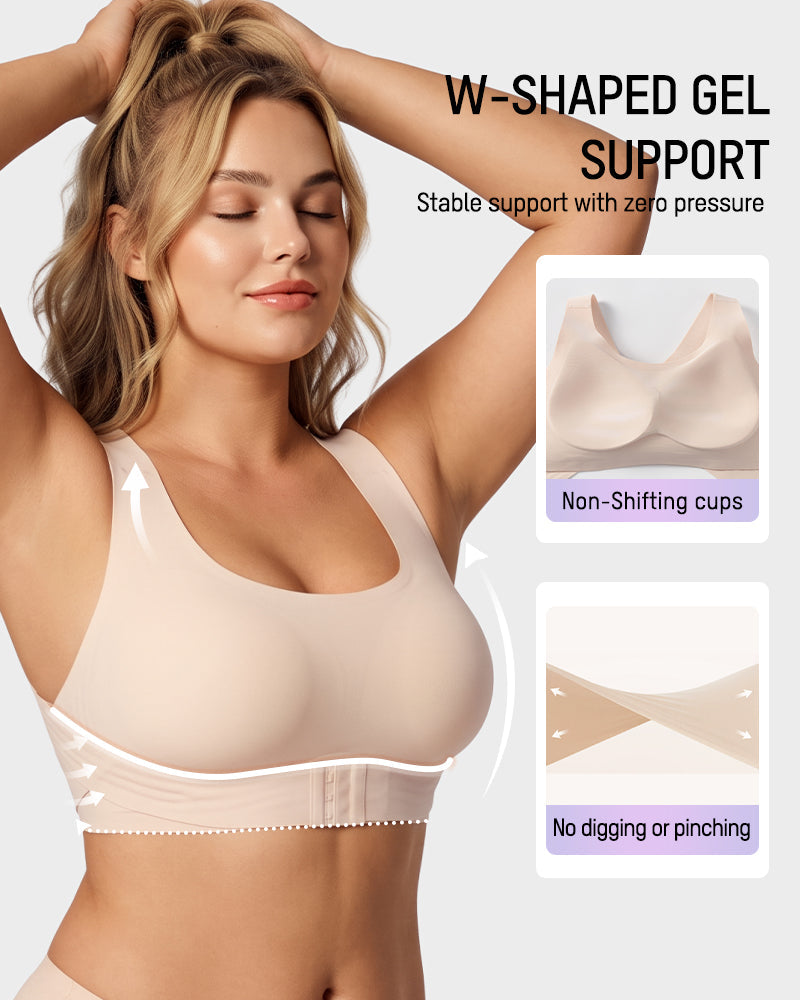 Front Closure Cross-Back Wireless Posture Bra - view 4