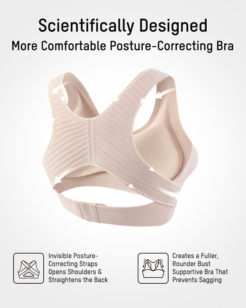 Front Closure Cross-Back Wireless Posture Bra - view 6