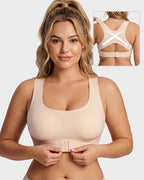 Front Closure Cross-Back Wireless Posture Bra - view 10