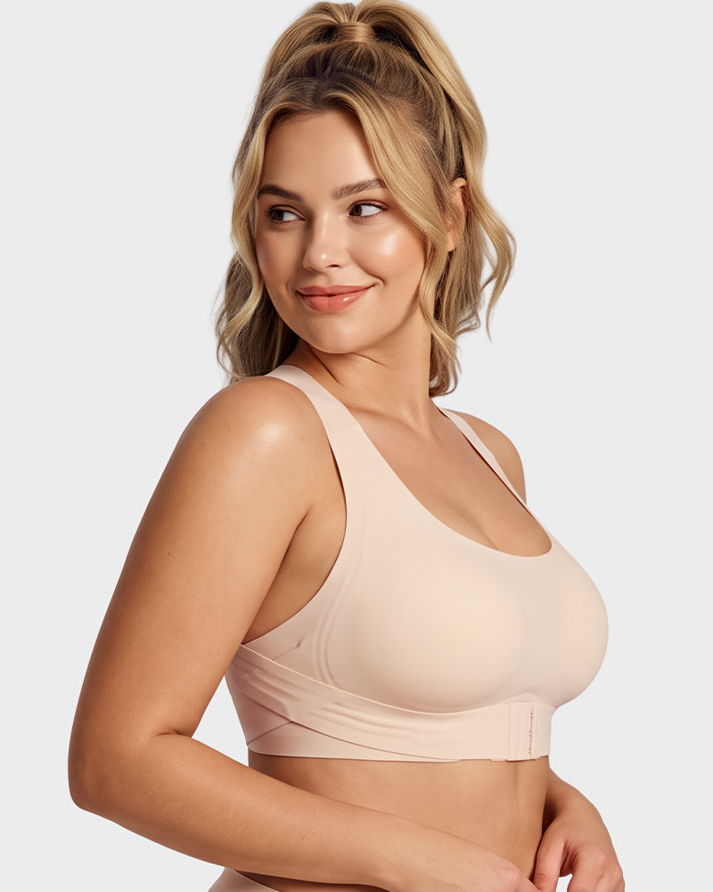 Front Closure Cross-Back Wireless Posture Bra - view 11