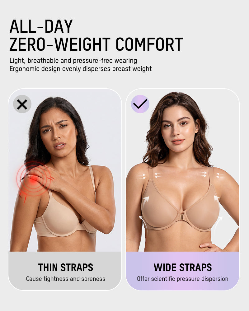 Front Closure Mesh Support Seamless Bra - view 6