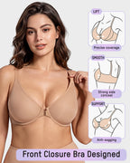 Front Closure Mesh Support Seamless Bra - view 2