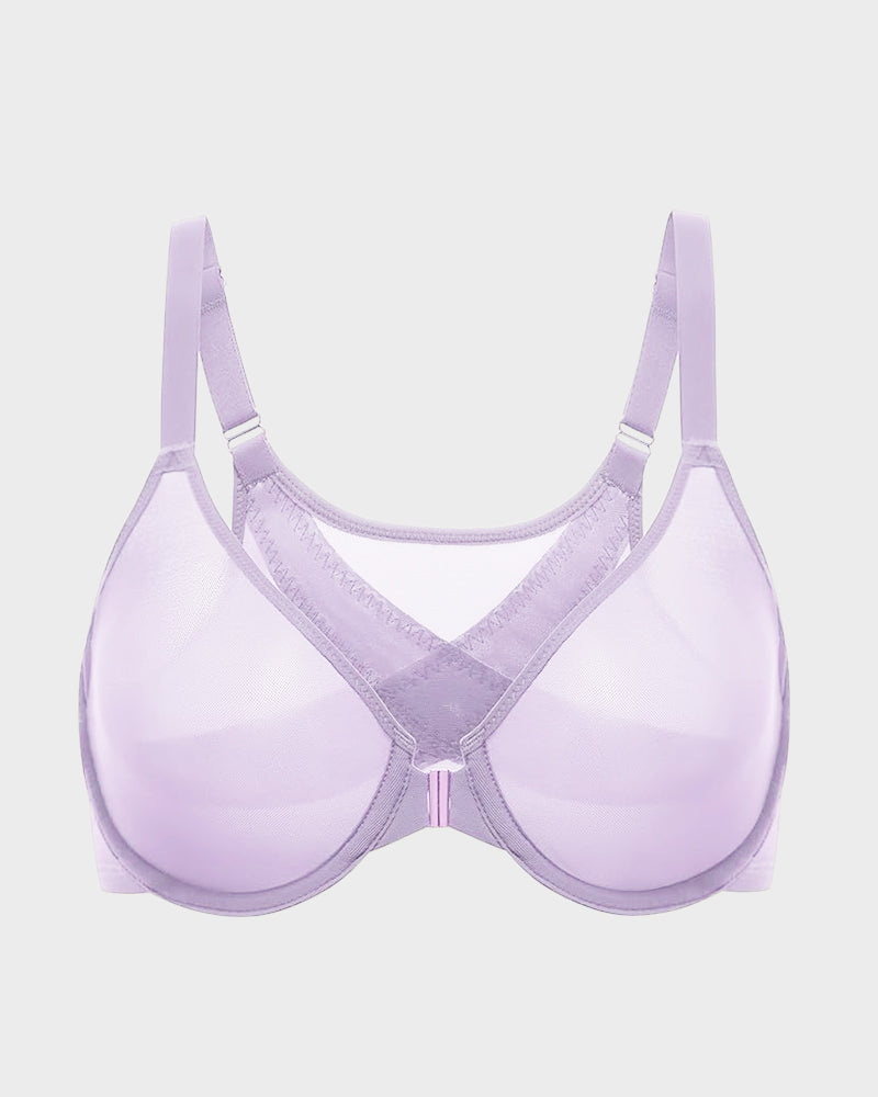 Front Closure Mesh Support Seamless Bra - view 29