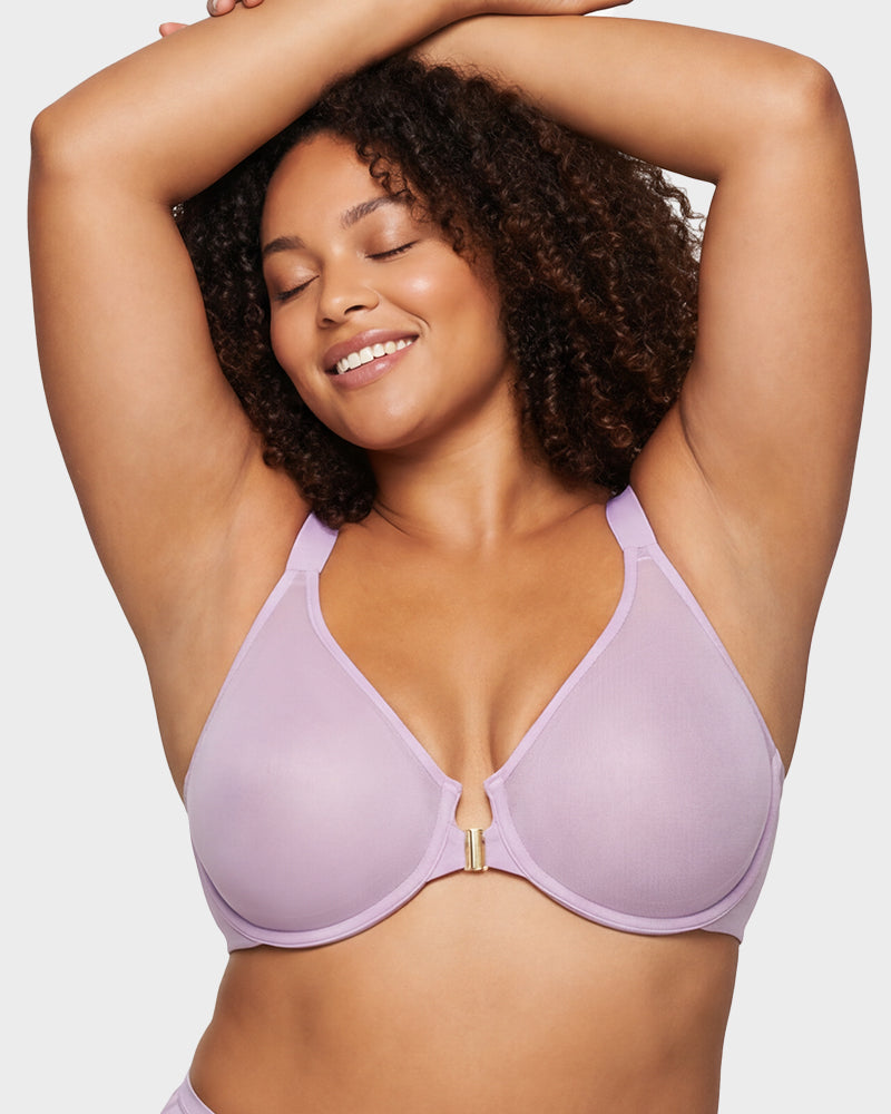Front Closure Mesh Support Seamless Bra - view 17