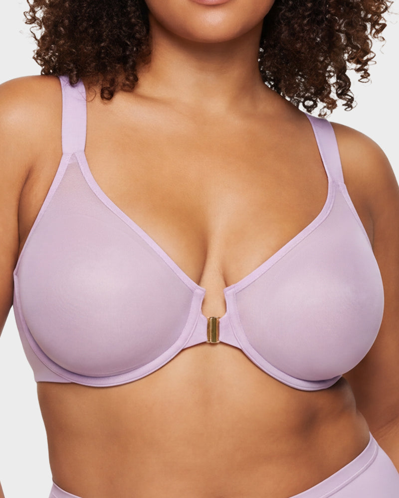 Front Closure Mesh Support Seamless Bra - view 24