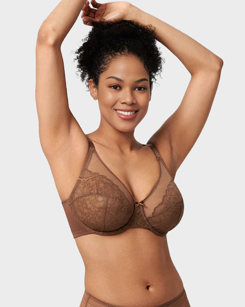 Full Coverage Lace Minimizer Bra - Petal - view 7