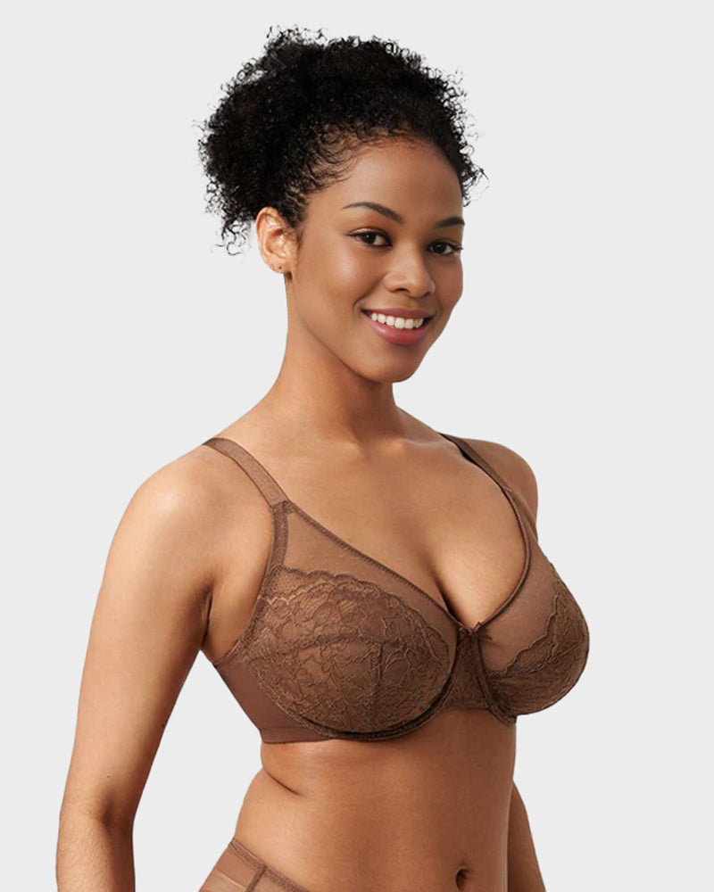 Full Coverage Lace Minimizer Bra - Petal - view 8