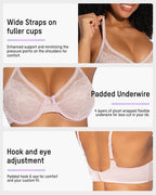 Full Coverage Lace Minimizer Bra - Petal - view 16