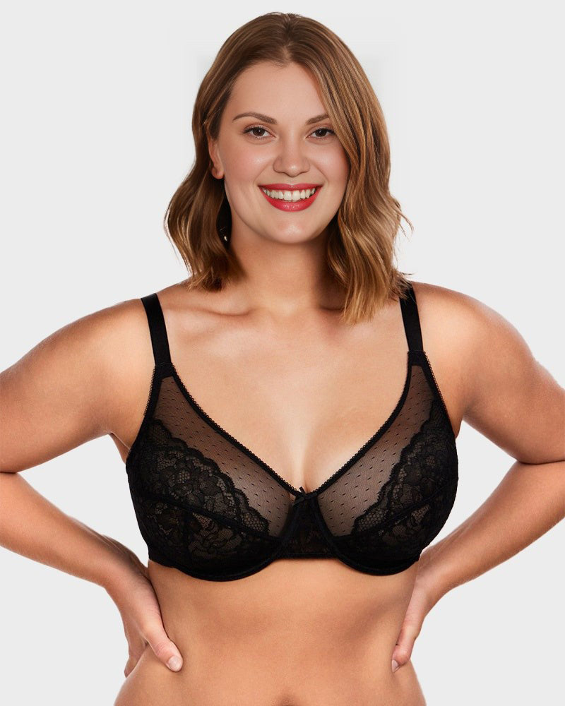 Full Coverage Lace Minimizer Bra - Petal - view 2
