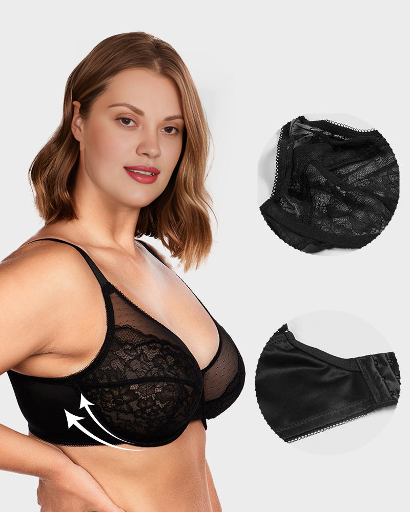 Full Coverage Lace Minimizer Bra - Petal - view 17